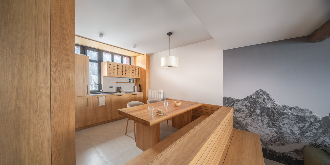 Kuhinja apartmaja Jakob s hladilnikom in pomivalnim strojem