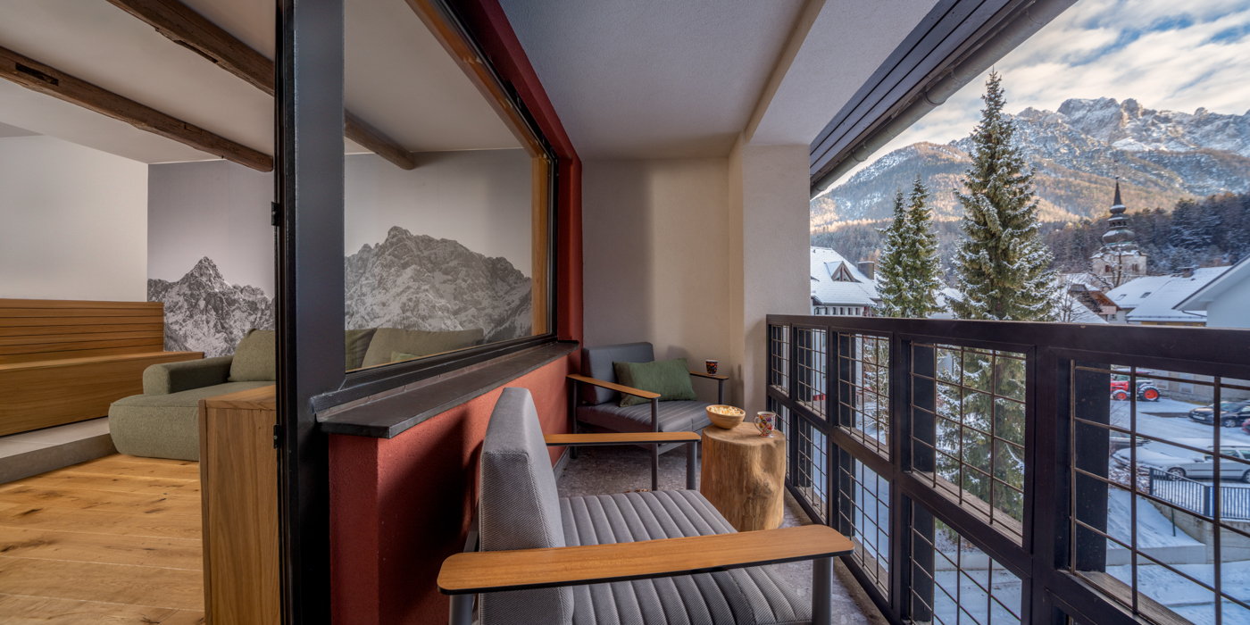 Balkon Apartmaja Jakob z razgledom na gore
