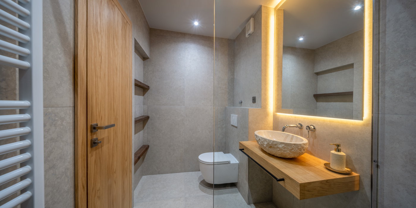 Sodobna kopalnica apartmaja Jakob